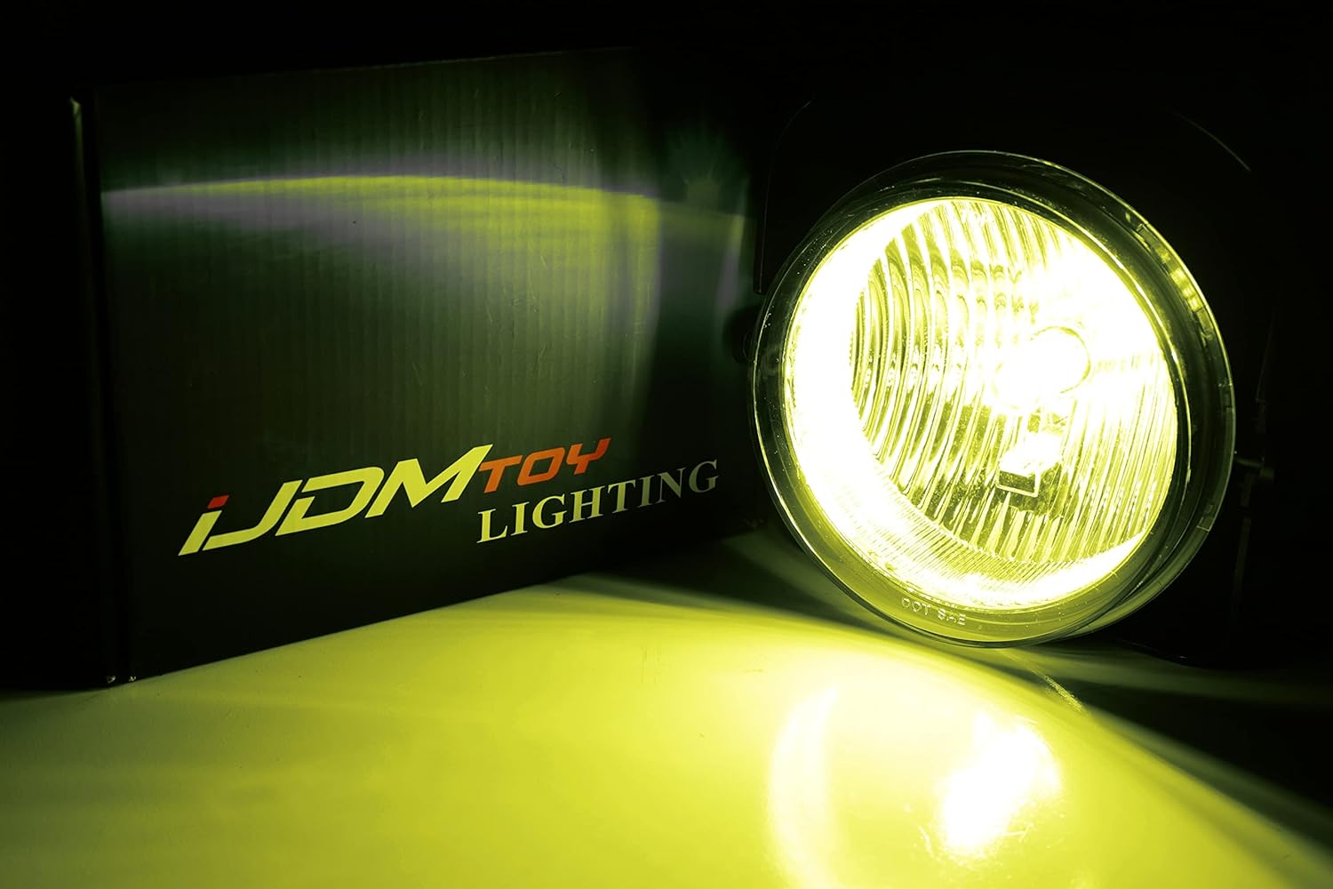 iJDMTOY OEM-Spec Clear Lens Fog Light Kit with 2500K Super Bright Selective Yellow LED Replacement Bulbs Compatible With 2003-2006 GMC Sierra 1500 2500 3500