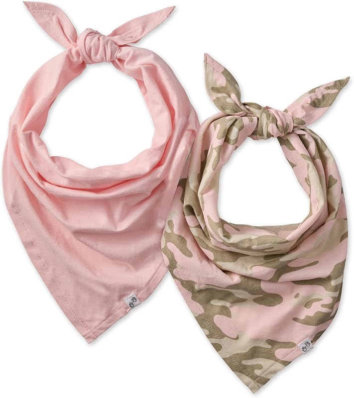 Bandana para Cães Pet Passion Bandit em Algodão Orgânico, Camo-Pink, X-Small/Small, Pacote com 2