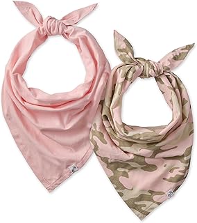 Bandit - The PET Bandana 100% Organic Cotton Pet Bandanas Clothes for Small, Medium, Large Dogs​​, 2-Pack Camo-Pink, X-Small/Small