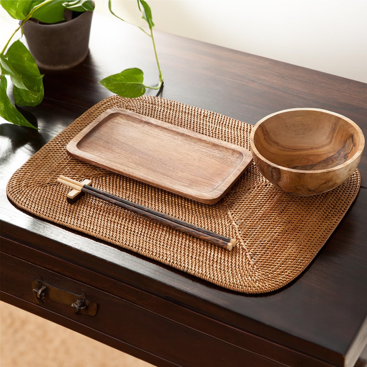 天然素材　ランチョンマット　トレー　アタ　テーブル　台所　キッチン　ダイニング Amazon｜アタ ランチョンマット アタトレー プレースマット