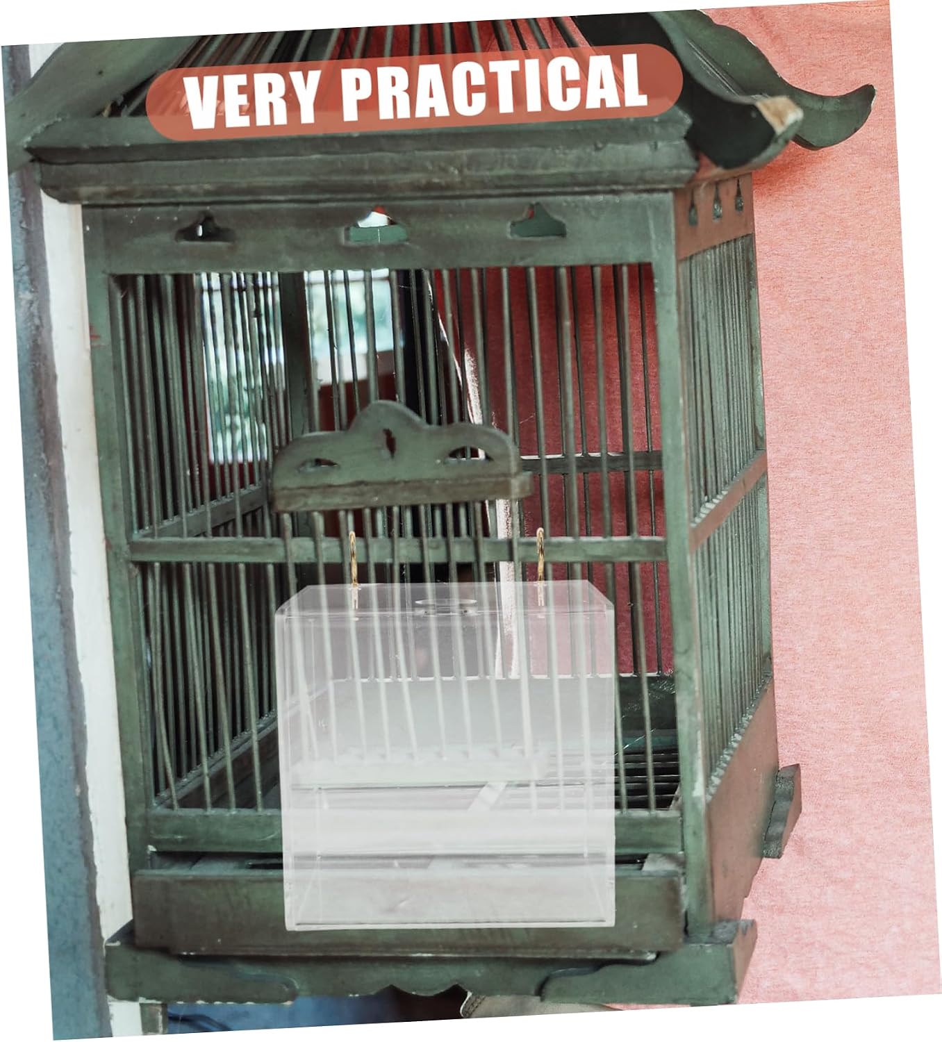 VANZACK 4pcs Hanging Water Bowl for Birds Parakeet Bath for Cage Parrot Bath Bird Bathtub Hanging Bathtub for Cage