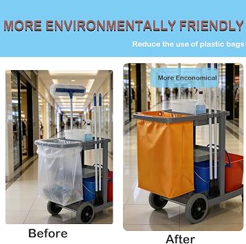 Replacement Janitorial Cart Bag,High Capacity Waterproof Thickened Cart Bag