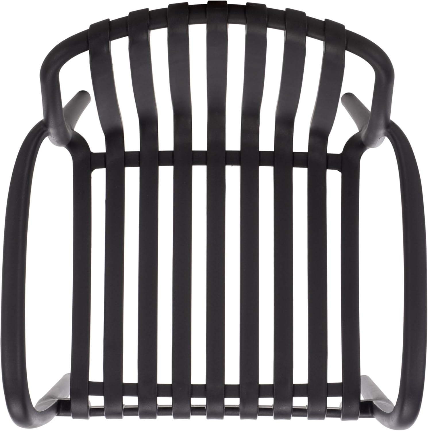 SAFAVIEH Outdoor Patio Furniture Collection – Holly Black Stacking Dining Armchair Set of 2, Fully Assembled Outdoor Chairs, Modern Slatted Design, Weather-Resistant Patio Seating (PAT4702A-SET2)
