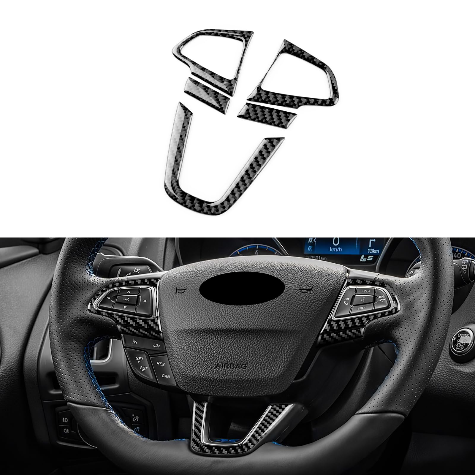 Amazon.com: FXETRNL Real Carbon Fiber Steering Wheel Button Frame