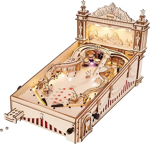 Robotime 3D Pinball Machine 3D Wooden Puzzle 482-Piece Set