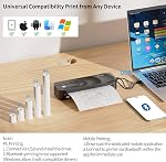 Portable Thermal Printers for Travel, Wireless Inkless Thermal Printer Support 8.5" X 11" Letter & A4, Mobile Printer for Phone Laptop, Included Carry Bag & Paper kit