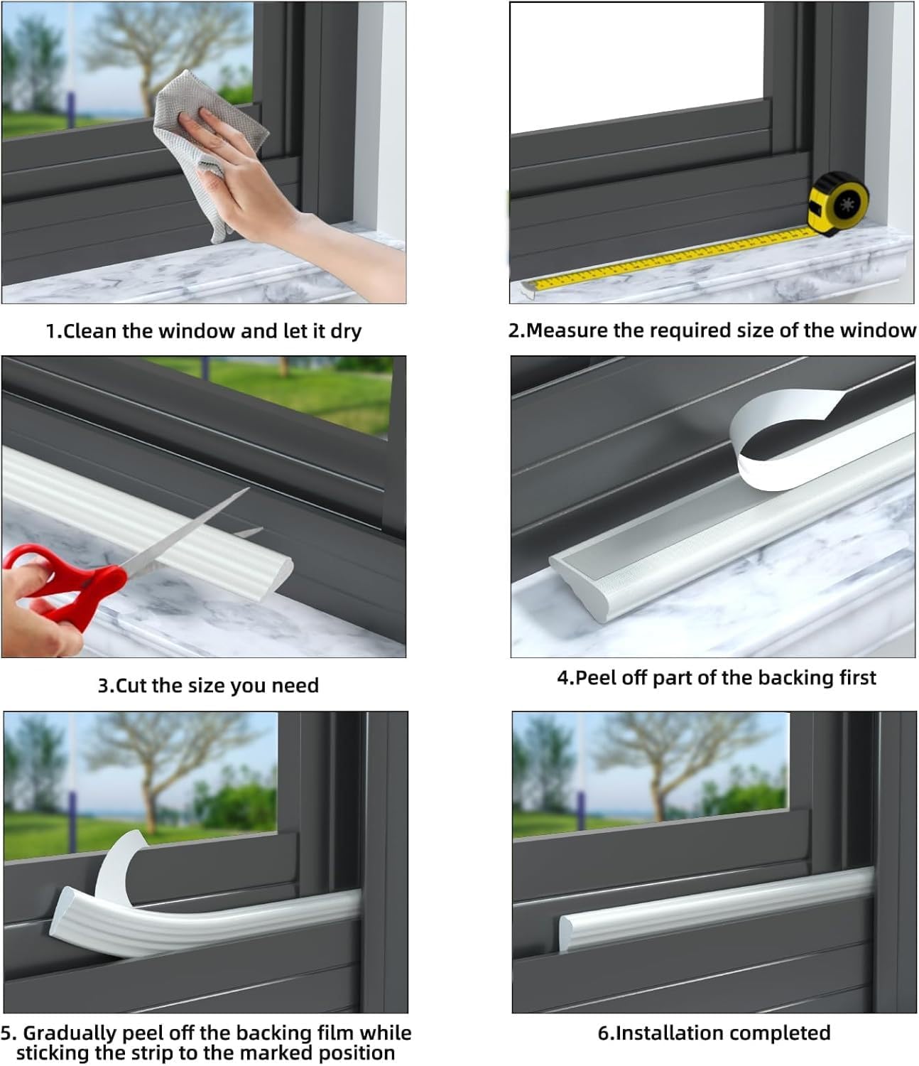 9.9FT Weather Stripping Door Seal,Foam Garage Door Seal Strip for Doors Frame and Windows Gaps, Window Seal Anti-Collision, Noise Cancelling