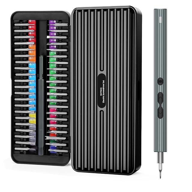 ORIA Electric Screwdriver Set Rechargeable Cordless Screwdriver 58 in 1 Precision Repair Tool Kit with 50 Bits LED