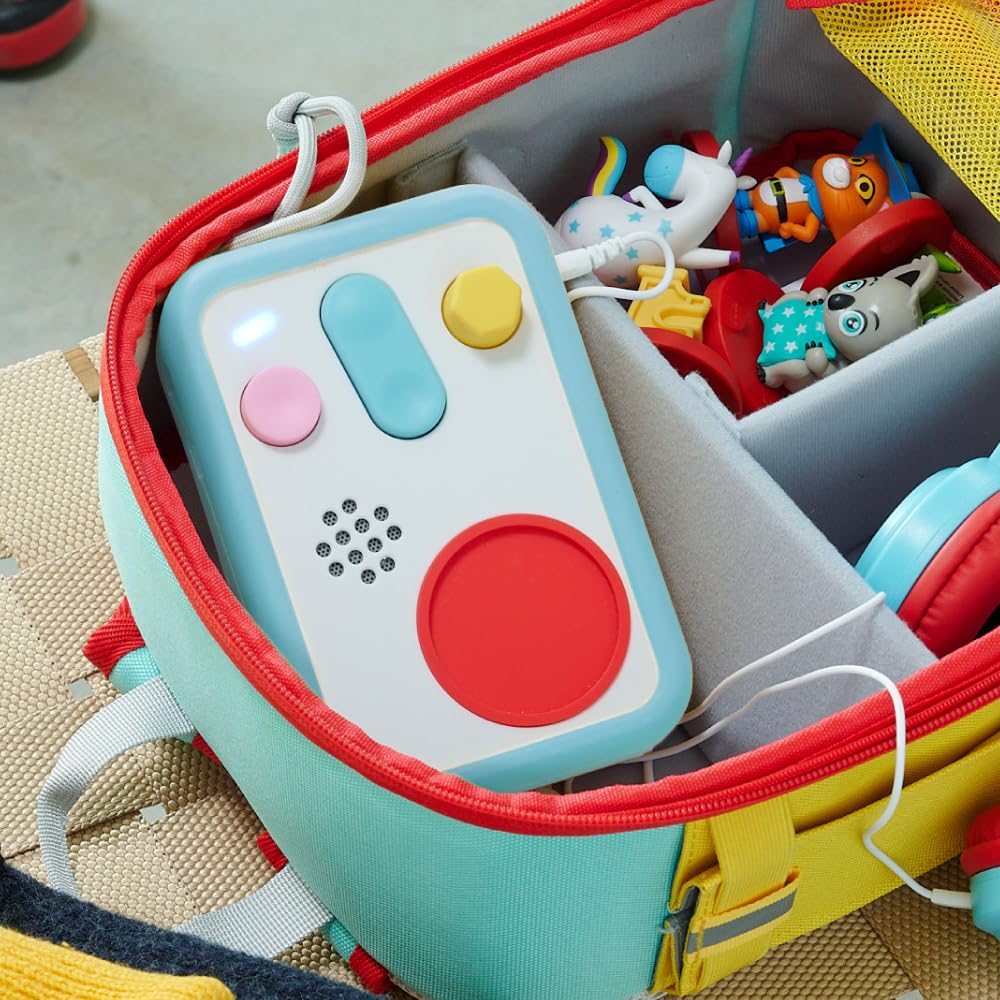 FABA Bundle Cuentacuentos Interactivo para niños y niñas de 0 a 10 años, Personaje Sonoro Faba•Me, Luz de Noche, Juego Educativo, versión en español + Funda Protectora Patapum, Azul, Silicona