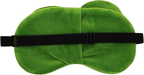 Miniatura 3 de Divertida máscara de sueño de rana verde, máscara de felpa suave ajustable con los ojos vendados para hombres, mujeres, niños, viajes, siesta