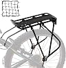 Bike Cargo Rack Bungee Cargo Net & Reflective Logo Universal Adjustable Bicycle Rear Luggage Touring Carrier Racks 25kg Capacity Mountain Road Bike for 26