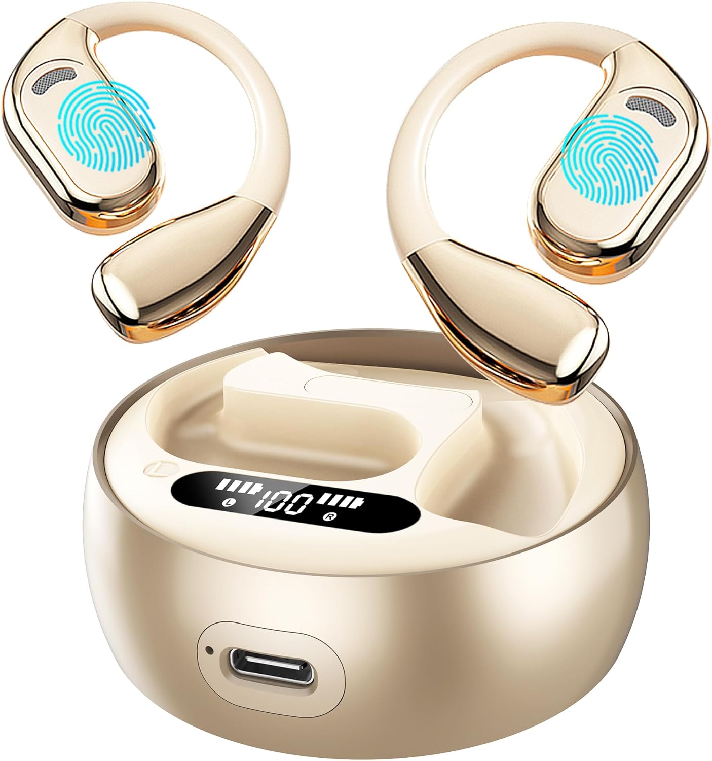 Ai Translation Earbuds Real Time, 3-in-1 Language Translator Earbuds, 144 Languages Ai translation headphones, Audífonos Traductores Hi-Fi Stereo,Fit iOS and Android, Ideal for Travel Business (Ivory)