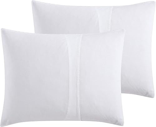 Miniatura 2 de Vera Wang - Funda King, juego de fundas de almohada de lujo de 2 piezas, decoración del hogar de diseño (chenilla aguda marfil, King)