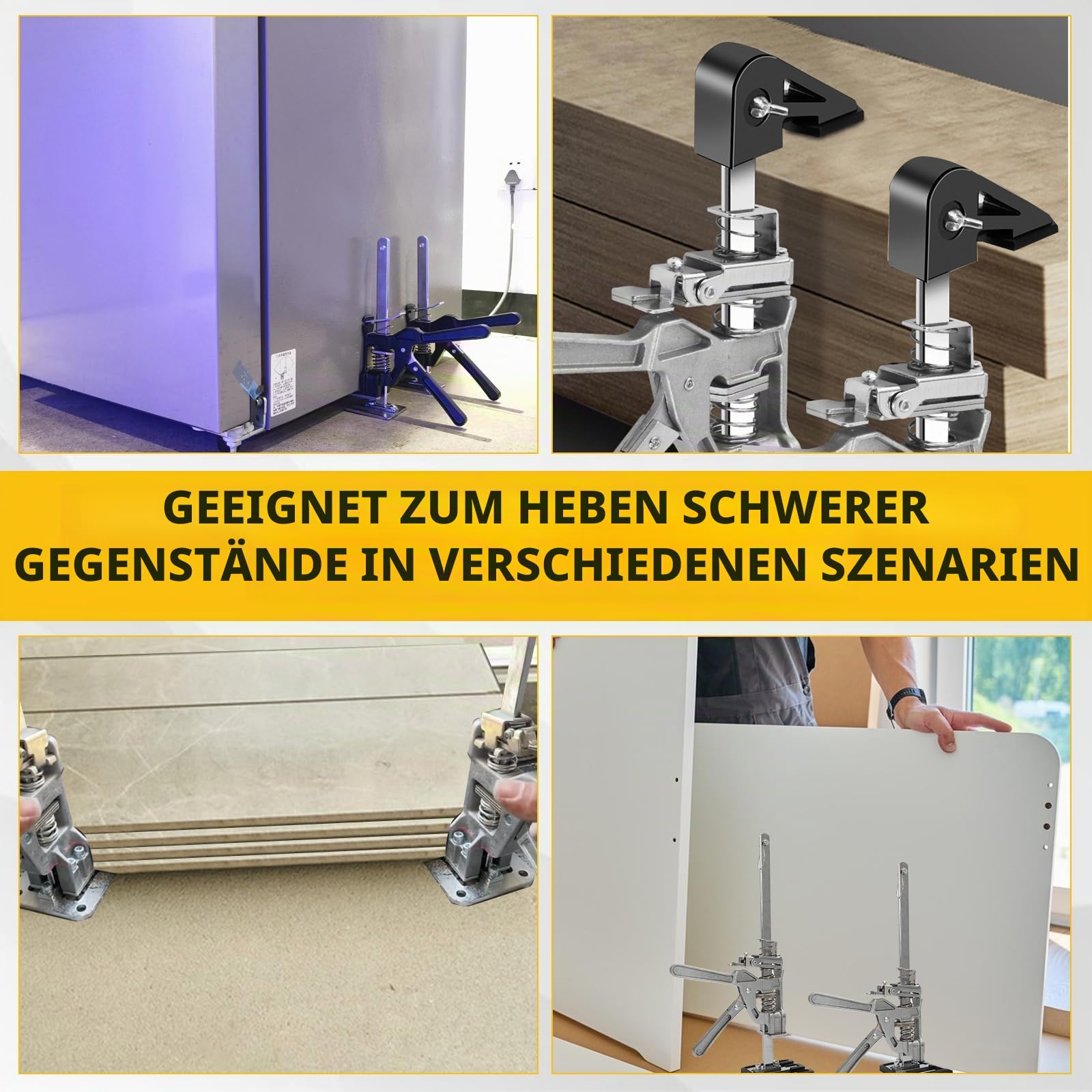 2 Stück Arbeitsspararm Arm, 23cm Arm Handwerkzeugheber, Langsam und Schnell Hebefunktion, Schrank Arbeitssparheber, Ganzmetall Hebewerkzeug, 200kg Kapazität für Möbel,Türen, Bretter