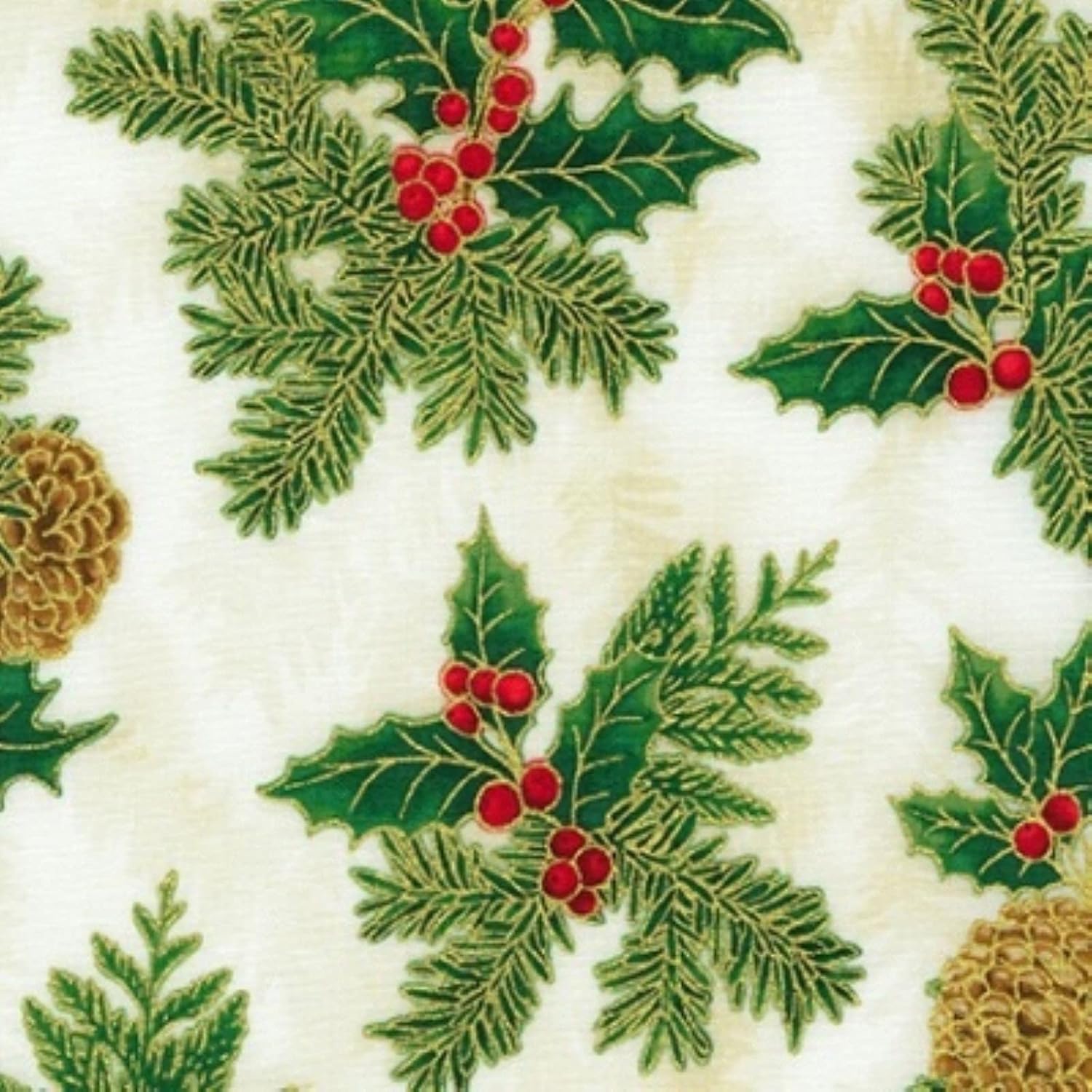 Robert Kaufman Holiday Flourish 14 SRKM 19919 223 Holiday Holly BTY