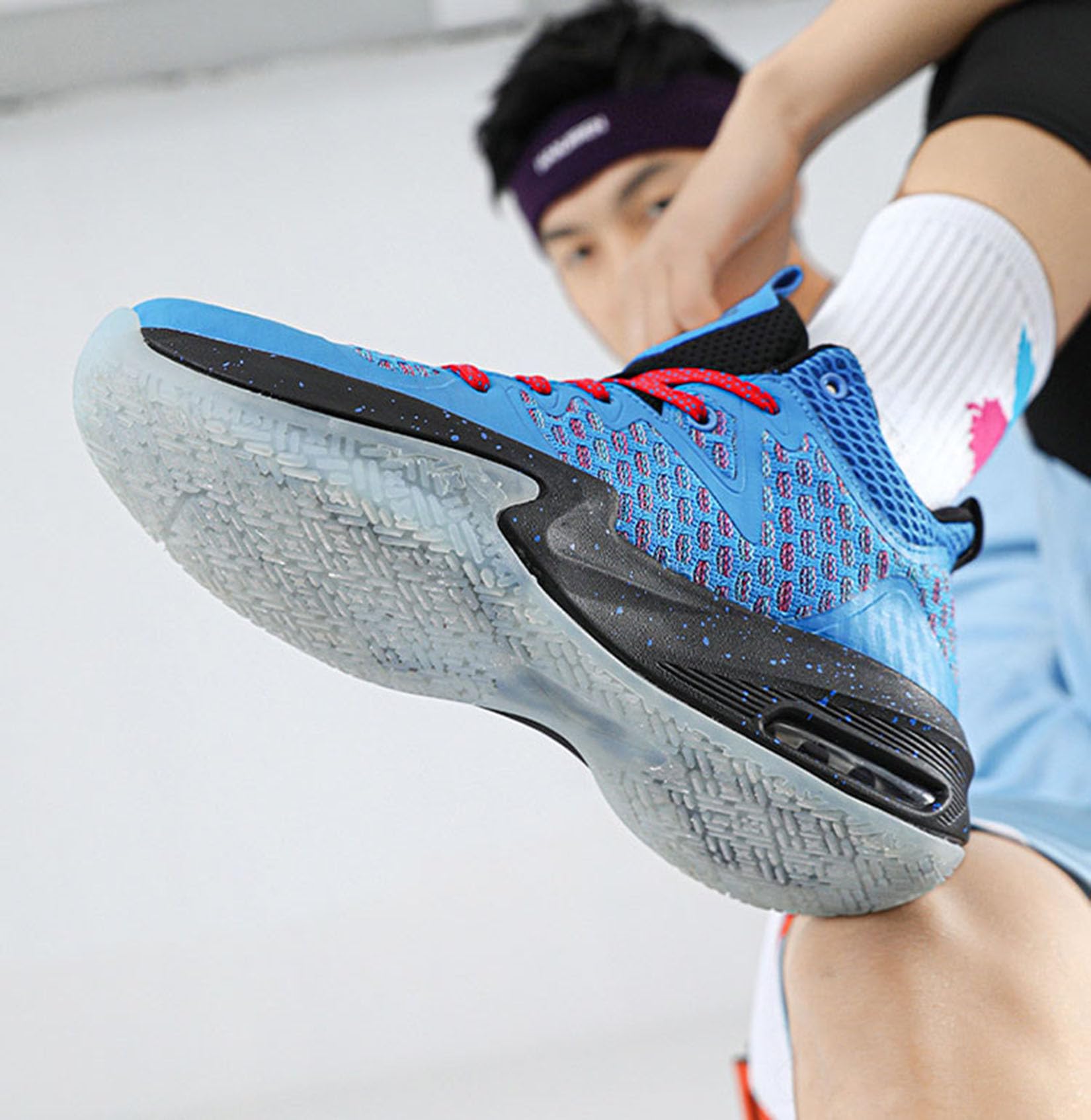 Męskie Buty Do Koszykówki Wiosenne Lato Oddychające Buty Treningowe Chłopców Buty Sportowe(44 EU, Z2)