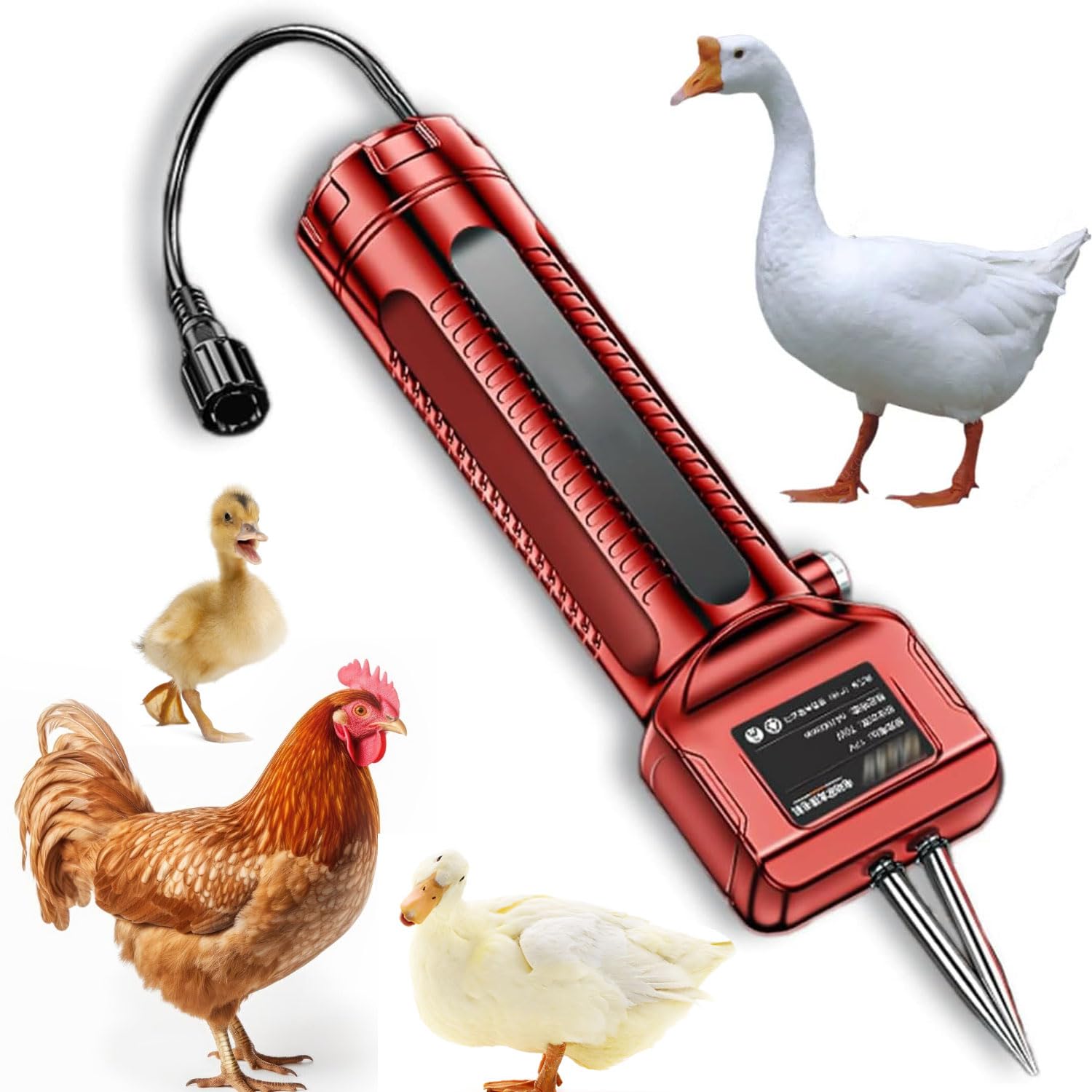 Plumeuse électrique à tête conique inox et tension automatique 4700 tr/min