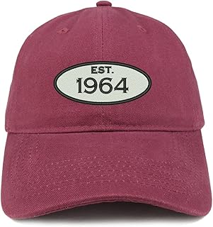 Trendy Apparel Shop Established 1964 Embroidered 59th Birthday Gift Soft Crown Cotton Cap - Maroon