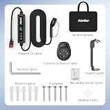 AIMILER Borne de Recharge Véhicules Électrique 22kW 32A Triphasé APP,CE Chargeur Voiture Electrique Type 2 Câble 7M- Wallbox IP66 et Protection RCD - Compatible et Tous Modèles BEV/PHEV - 7