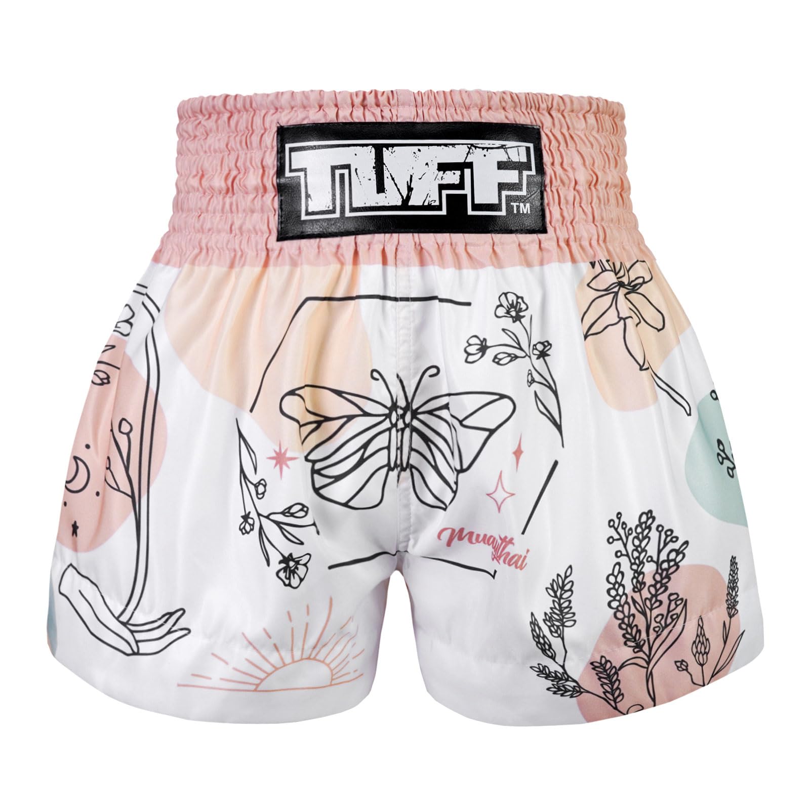 Tuff Sport Unisex Tuf-Ms680-Wht Muay Thai Shorts Boxing Shorts Traditional Styles Mma Workout Kickboxing, Medium