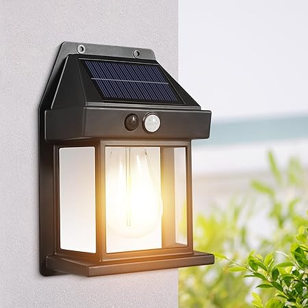 LITVERSE Solar Lights Outdoor, Wall Sconce Motion Sensor, 3 Lighting Modes Waterproof Solar Security Wall Lantern Light Fixtures for Garden Yard Patio Fence Outside Decorative