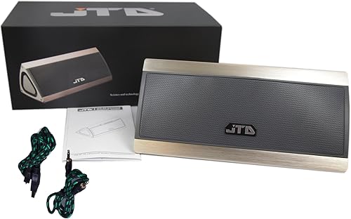 Miniatura 8 de JTD Altavoz Bluetooth inalámbrico portátil con sonido estéreo envolvente 3D y carcasa de metal completo, inalámbrico, manos libres, 8 horas de