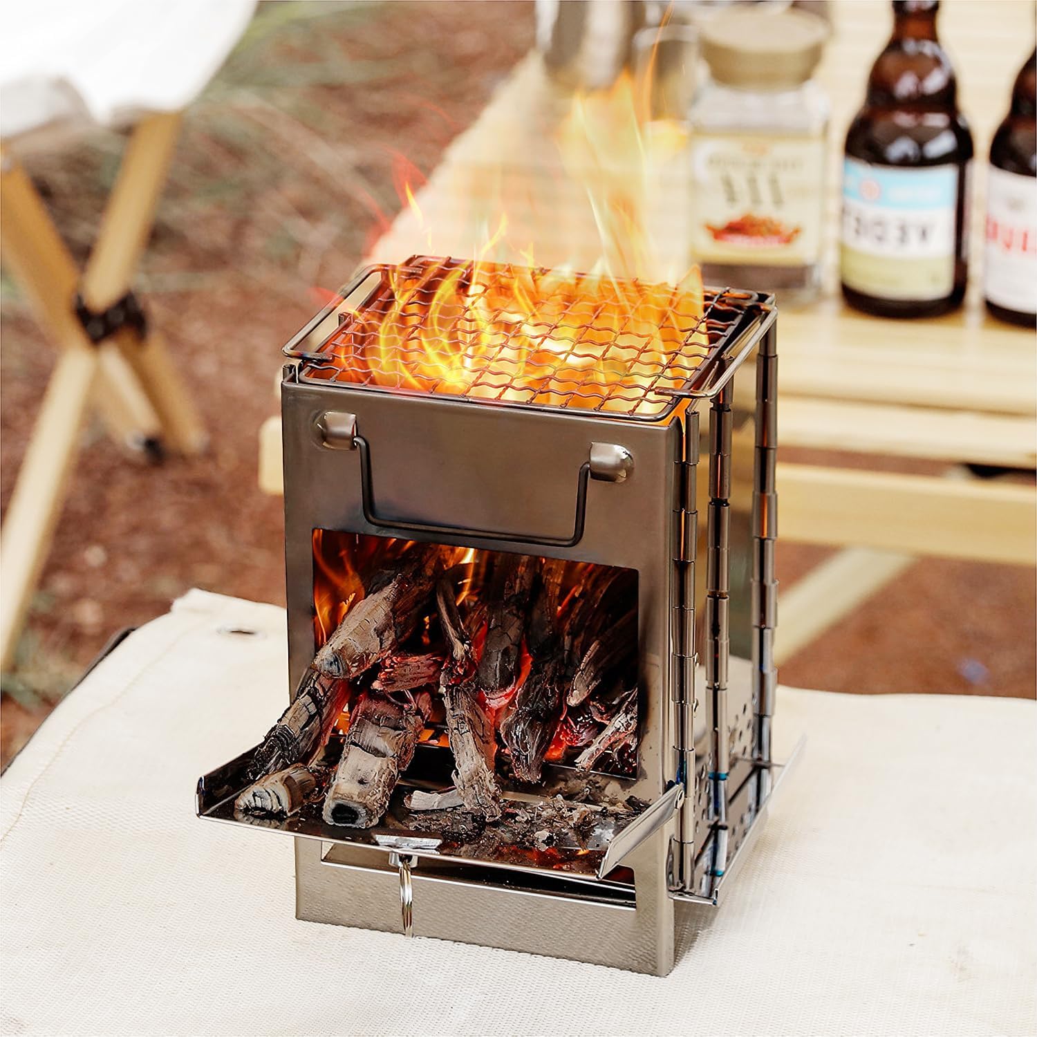 Amazon.com : Portable Fire Pit for Camping, Outdoor Foldable Wood ...
