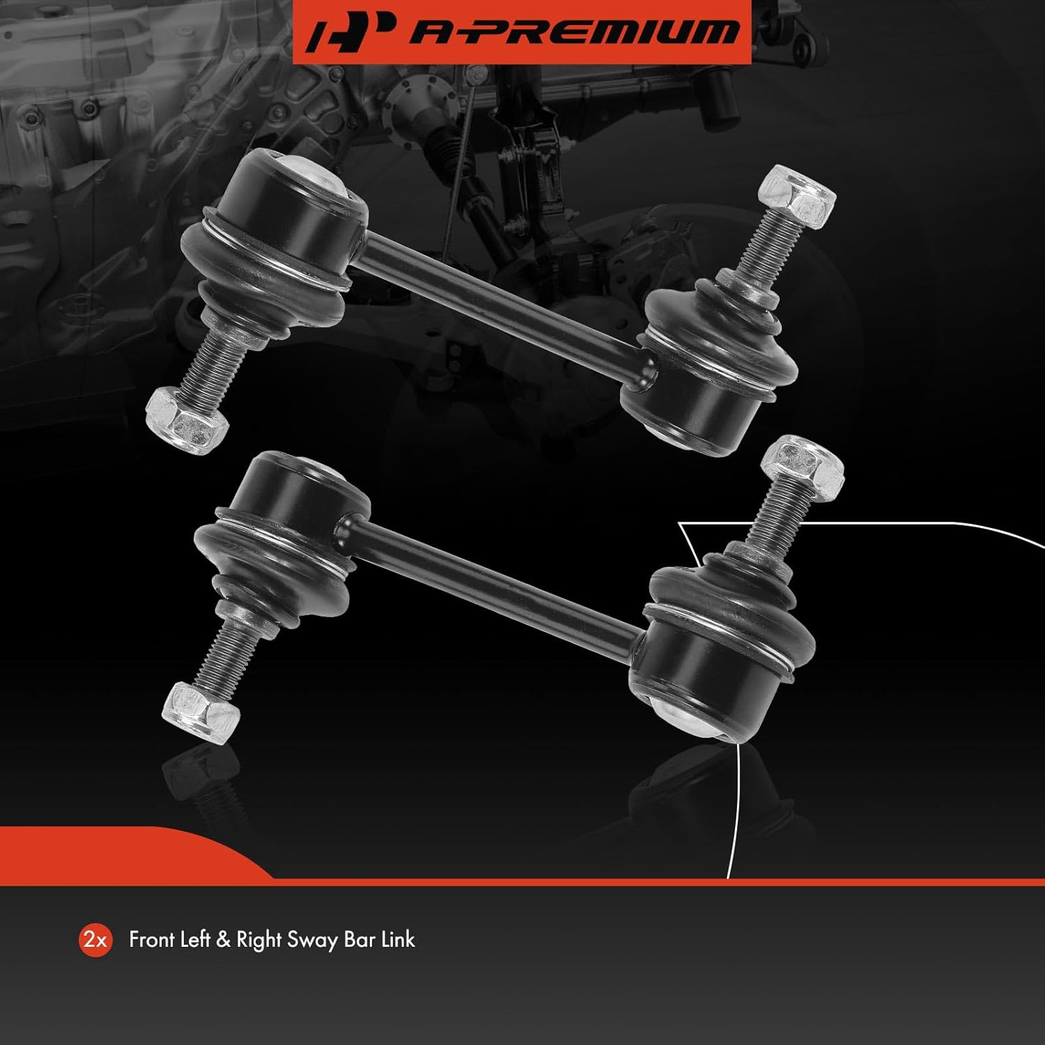 A-Premium 2 x Front Sway Bar Links Stabilizer Bar Links, Compatible with Dodge Avenger 95-00, Cadillac CTS 03-07, Chrysler Sebring 95-00, Mitsubishi Eclipse 96-99, Galant 94-98, Audi A8 (Quattro), S8
