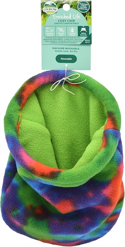 Animal Health Enriched Life Cozy Cave, escondite de conejillos de indias, juguetes para conejillos de indias, juguetes para conejitos, vellón, enriquecimiento de conejitos para jaulas para conejos, accesorios para jaulas para ratas Oxbow | Escondite de animales pequeños, vellón, saco para acurrucarse, casa de conejillos de indias, ratas, hámsteres, erizos, chinchillas, lavable a máquina