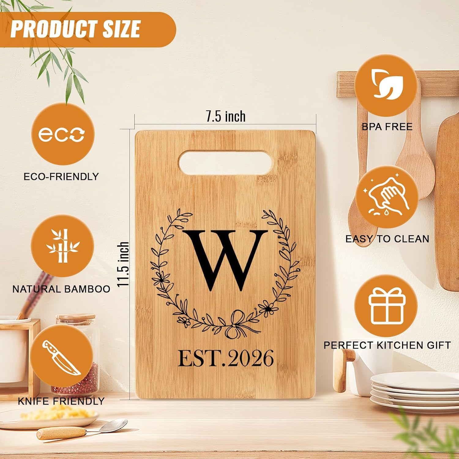 Personalized Cutting Board – Monogrammed Wedding Gifts for Couples 2026 image 2