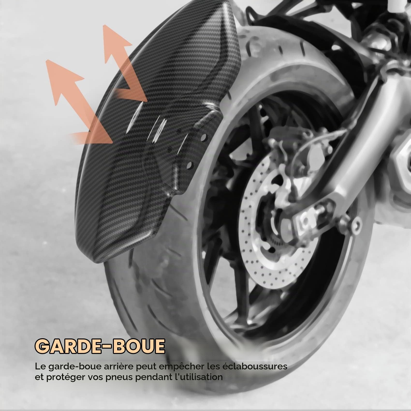 Garde-Boue Universel de Roue de Moto Garde-Boue de Pneu de Garde-Boue pour TMAX 530 GN125 Z900, B