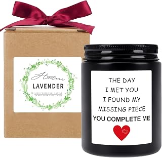 Song Qing Romantic Modern Candle - You Complete Me - Lavender Scented - 5.5 oz Jar - 30+ Hour Burn Time - Perfect for Birthday, Valentine's Day, Christmas