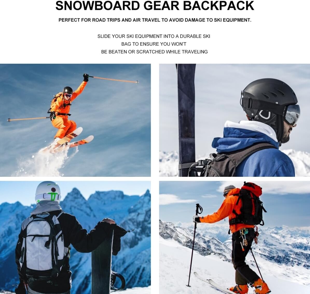 Abaodam Snowboard Cover Bag with Shoulder Straps Snowboard Gear Protection Case for Outdoor Ski Equipment Storage Black