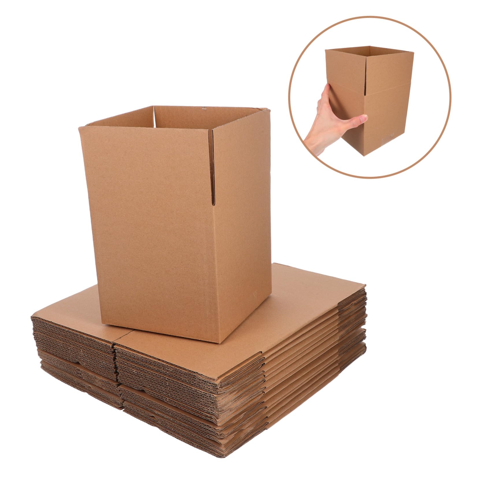 DOITOOL 15 piezas Cajas de Cartón Corrugado Cajas Marrón Kraft para Envío Embalaje Resistente para Negocio Almacenamiento y Paquetería Reutilizables