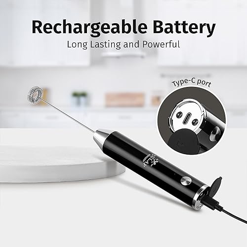 Miniatura 6 de Zulay - Espumador de leche de ultra alta velocidad para café con soporte mejorado, potente y compacto con infinitos usos, máquina de espuma