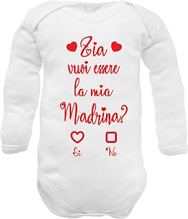 Body recién nacido idea anuncio bautizo con frase tía madrina, tío padrino y padrinos