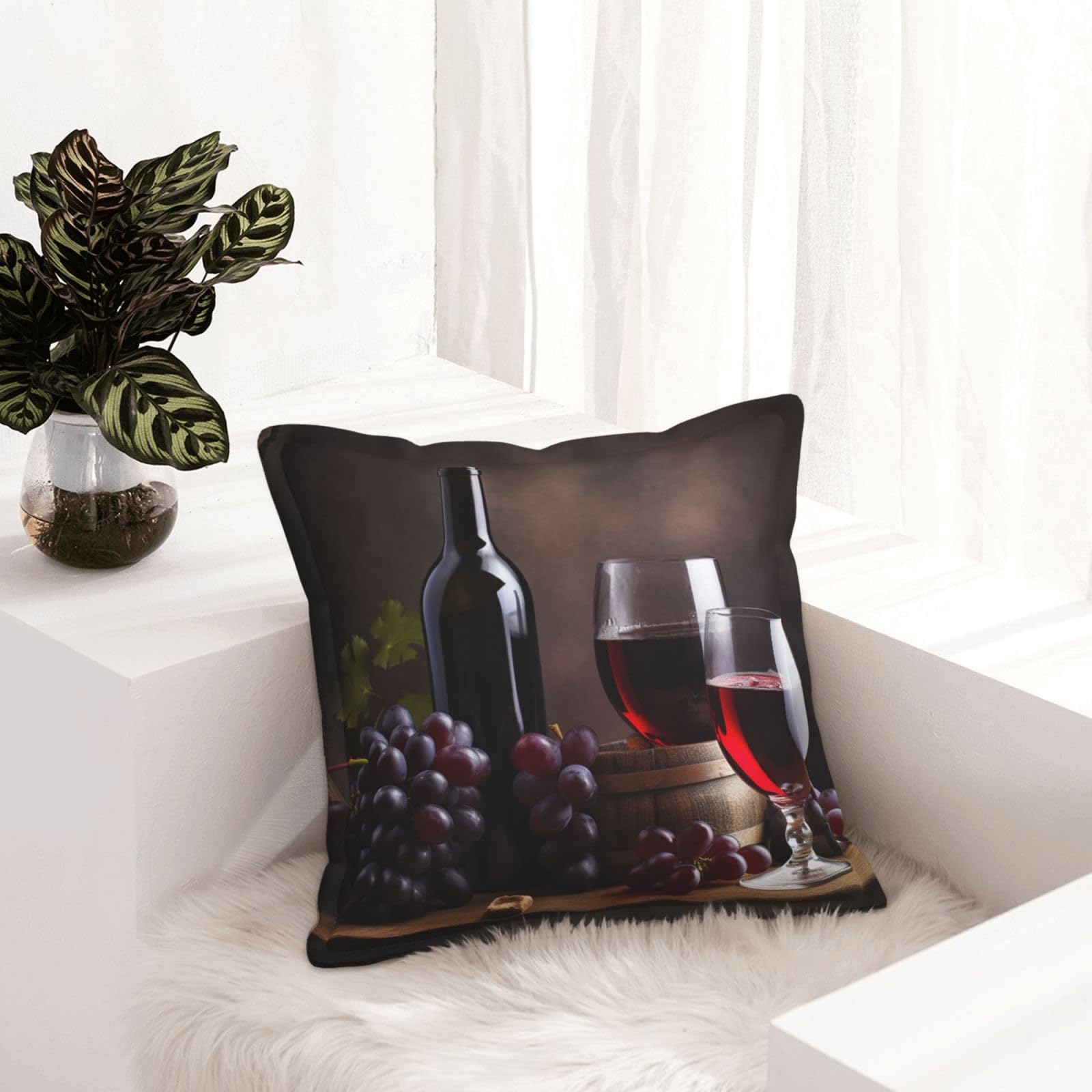 Housses de coussin en similicuir haut de gamme bordeaux 45x45 cm modernes