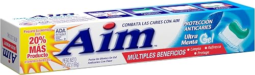 Aim Aim Cavity Protection Toothpaste Mint Gel, 5.5 Ounce (Pack of 3)