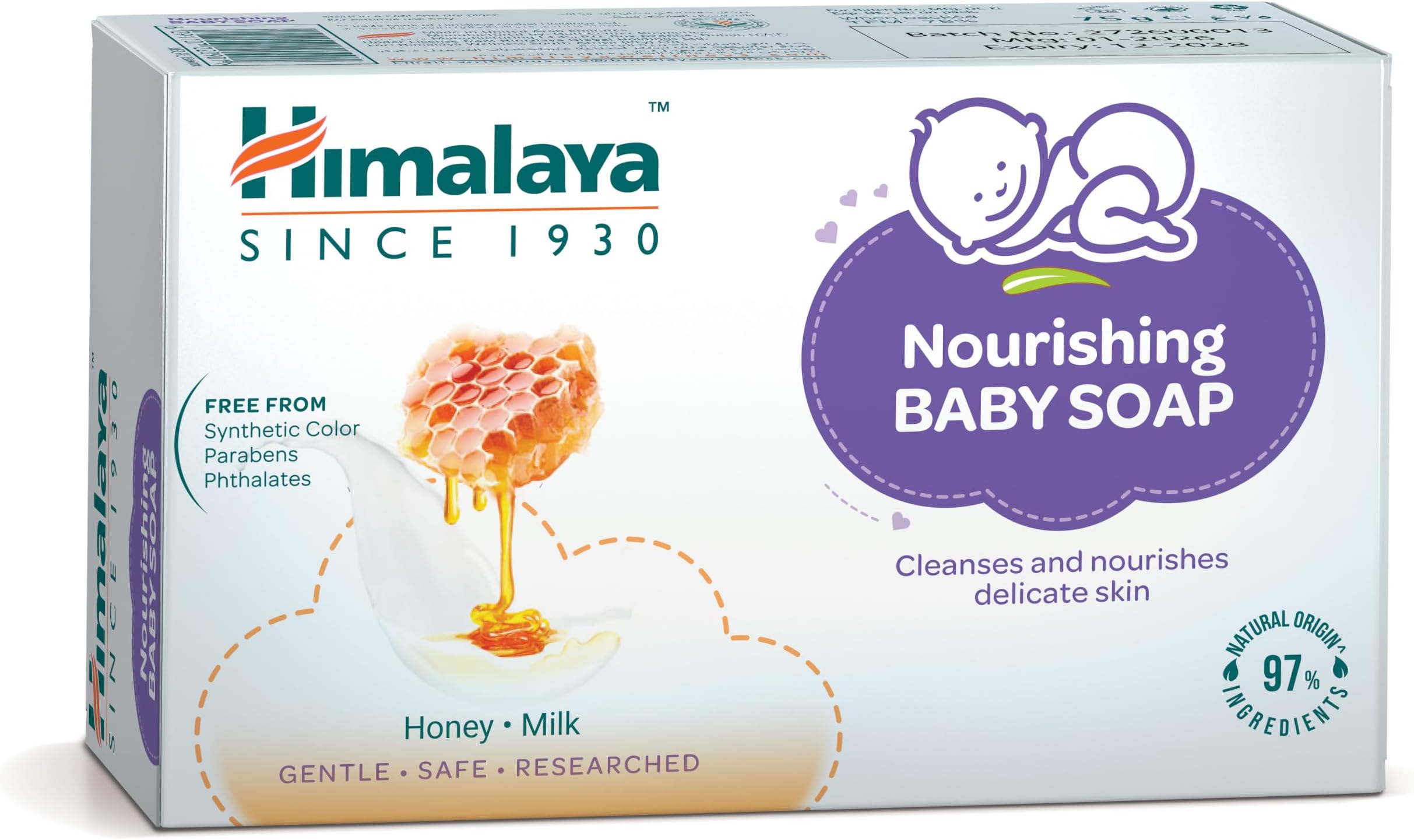 Since 1930 Nourishing Baby Soap | No Parabens, Phthalates & Synthetic Colors, Gentle on Skin -125g