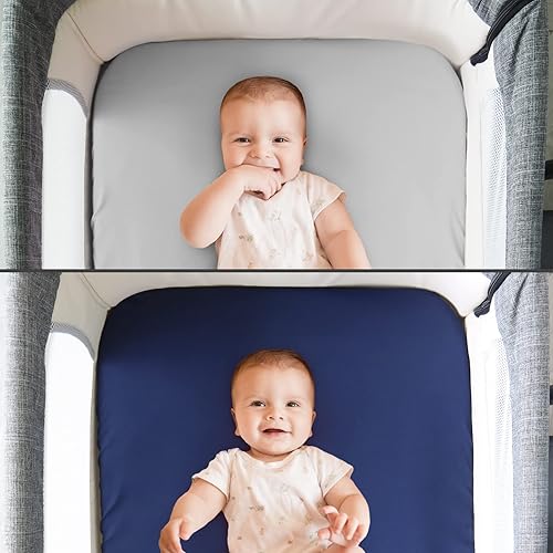 Miniatura 5 de Juego de 4 sábanas para moisés de bebé para 4moms MamaRoo Sleep, regalo Baby Basics moisés y Chicco Close to You 3 en 1, ultra suaves y agradables