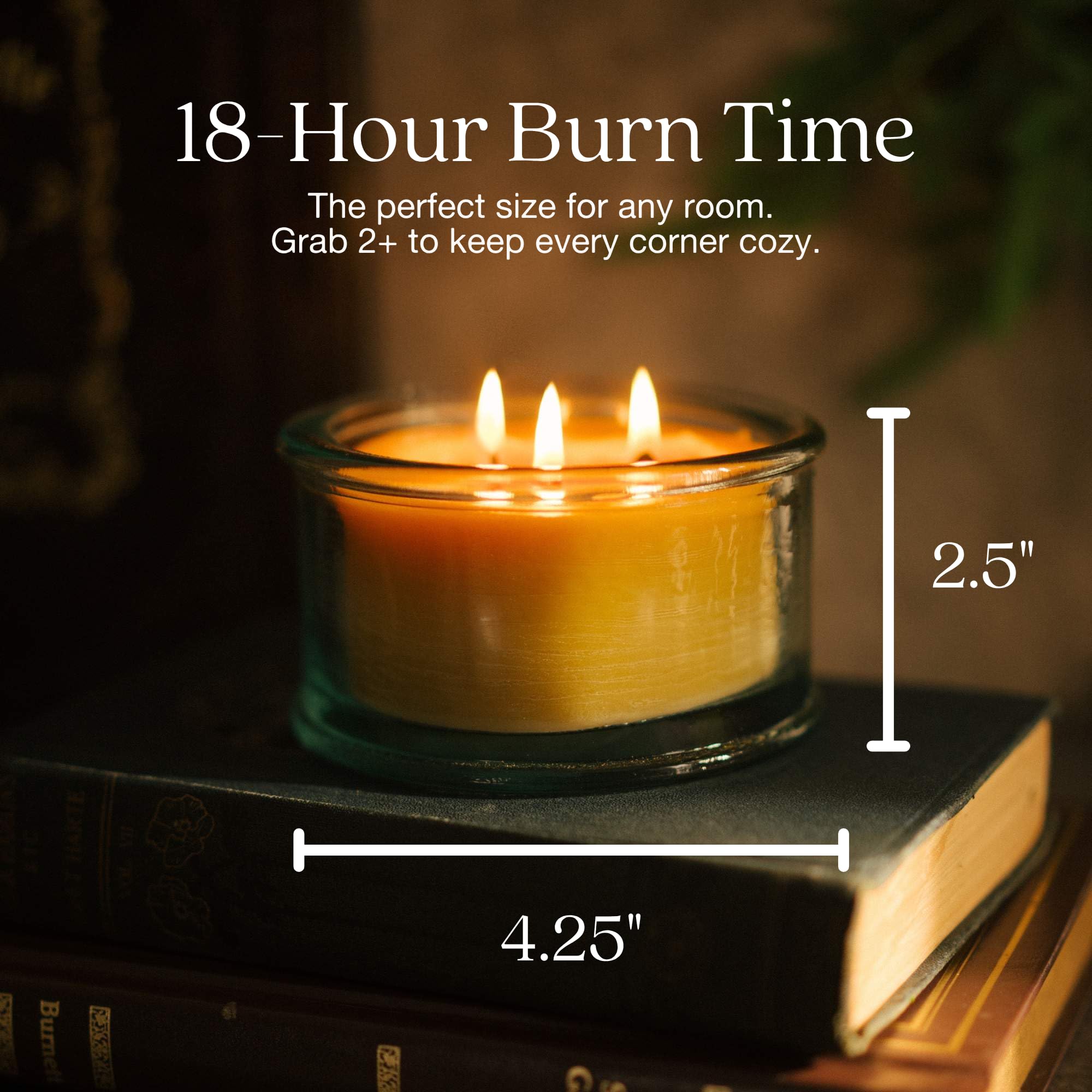 Botanica świeca z wosku pszczelego, 3-knot, eukaliptus i pomarańcza