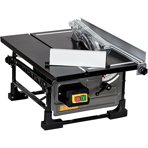 Table Saw for Jobsite, 8-Inch 6.7-Amp Copper Motor, Cutting Speed Up to 3576RPM, 24T Blade,Compact & Portable Table Saw Kit With Sliding Miter Gauge, Diy and Woodworking