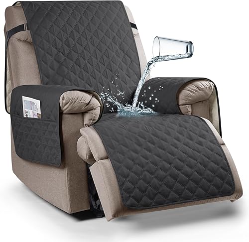 Miniatura 23 de Ruaozz Funda para silla reclinable 100% impermeable, antideslizante, de gran tamaño, para silla reclinable grande, lavable, con correas elásticas