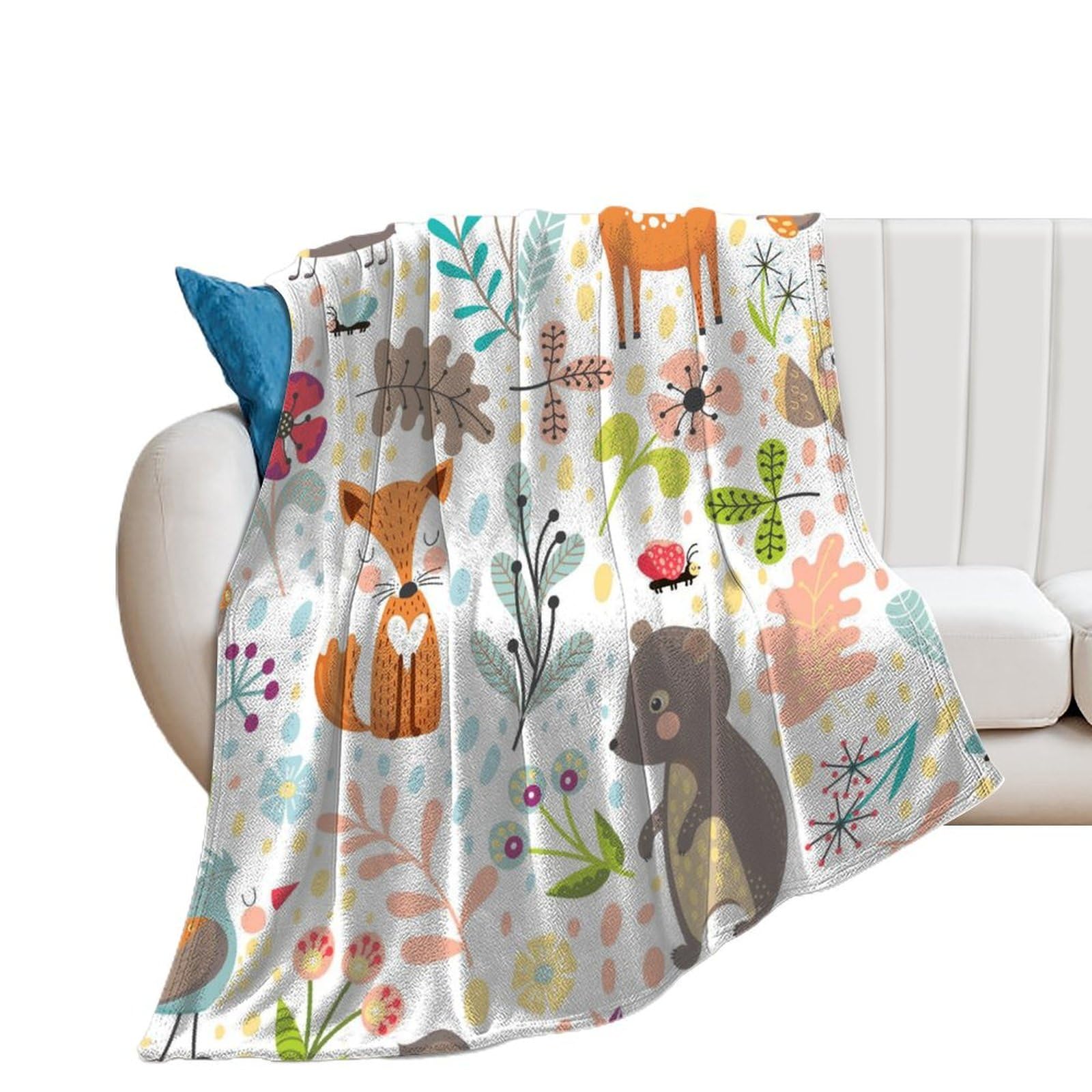 Couverture flanelle chaude et douce aux finitions soignées 130x150cm