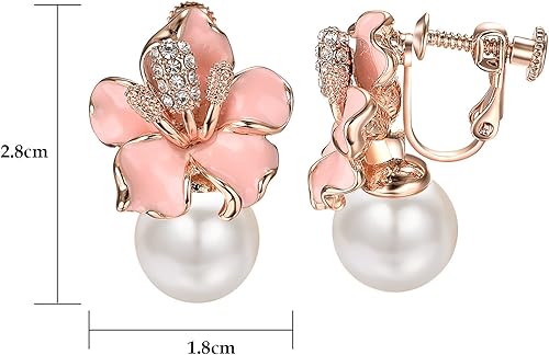 Miniatura 2 de Yoursfs Aretes de clip para mujer, aretes de clip chapados en oro de 18 quilates, sin perforar