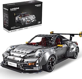 MISINI TGL T5026A 911 Sports Car Building Blocks Set, 1:8 Scale Super Car Building Kit with Electroplated Metal Parts, Compatible with Lego Cars, Creative Building Toys for Adults (3389 Pieces)