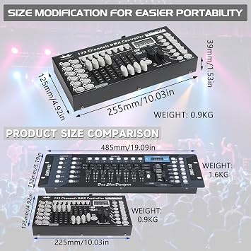 DMX Controller DMX Console,192CH Dmx512 Console Controller Panel Use for Editing Program of Stage Lighting Runing(Black)