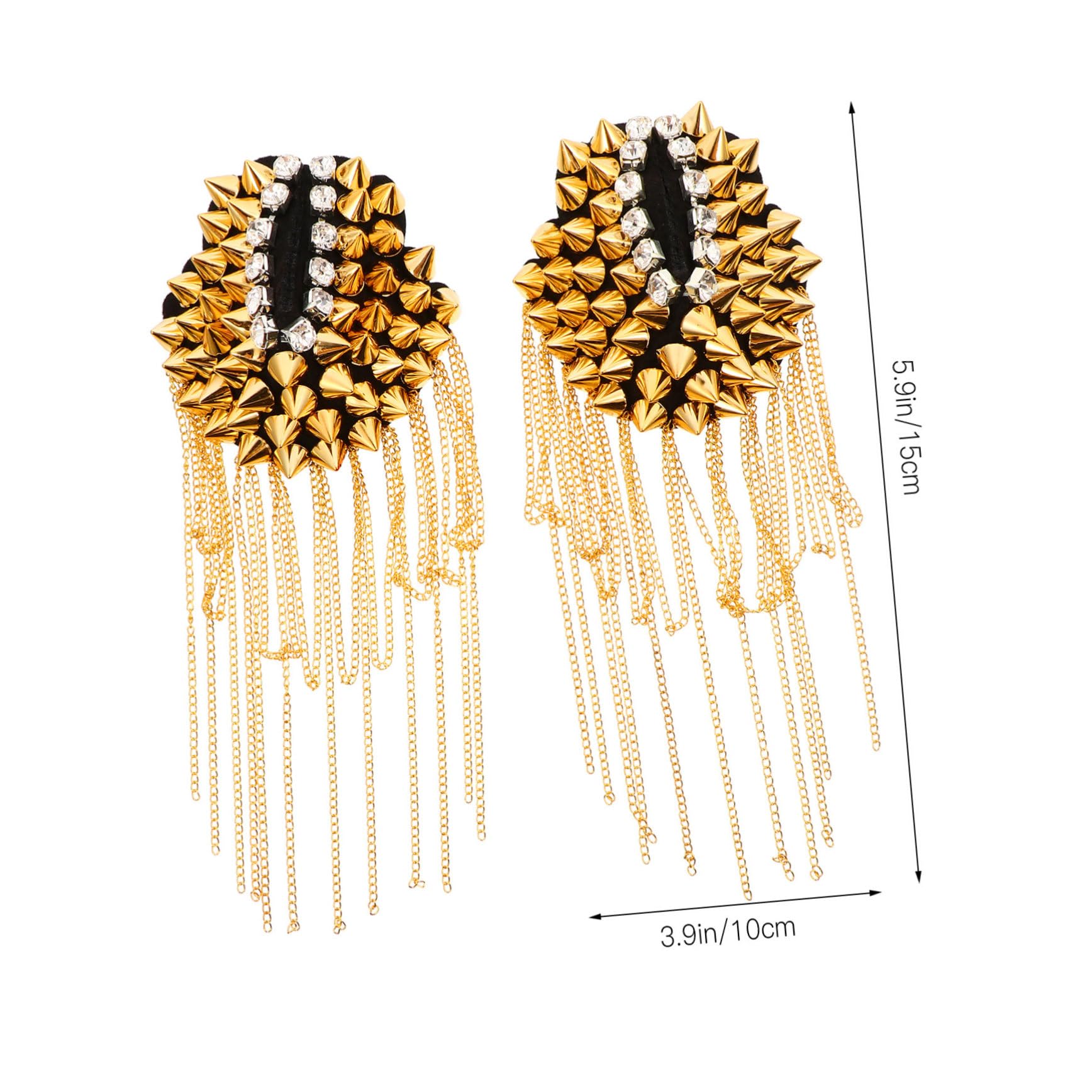 HOMSFOU 2Pcs Retro Tassel Epaulets for Costume Decoration Premium Shoulder Fringe Boards with Safety Pin Stylish Addition for Suits Hats and Shoes