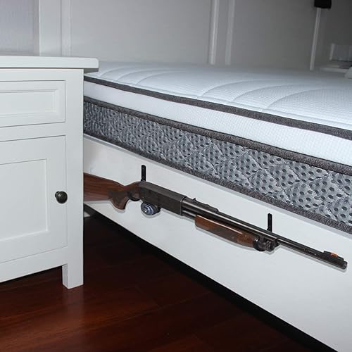 Miniatura 4 de Mind and Action - Estante horizontal de metal para pistola y ganchos para escopeta para rifle y arco, almacenamiento de montaje en pared