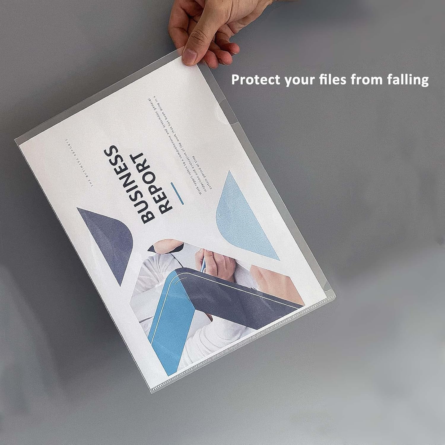 GOMRQING Clear Document Folder Copy Safe Project Pockets fits 8.5x11 Letter Size US Paper,L-Type Plastic Clear Paper Sleeves Protector Resume File Poly Jacket Folders Organizer in Transparent 100 Pack